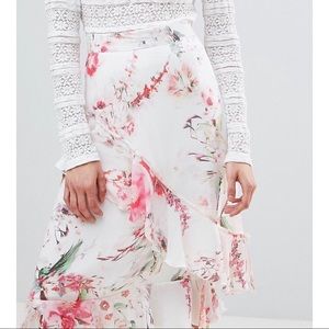 Floral Garden Hues Midi Skirt